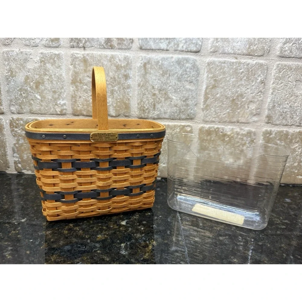 NEW Longaberger JW Collection 2000 Mini Bread & Milk Basket‎ Protector & Liner